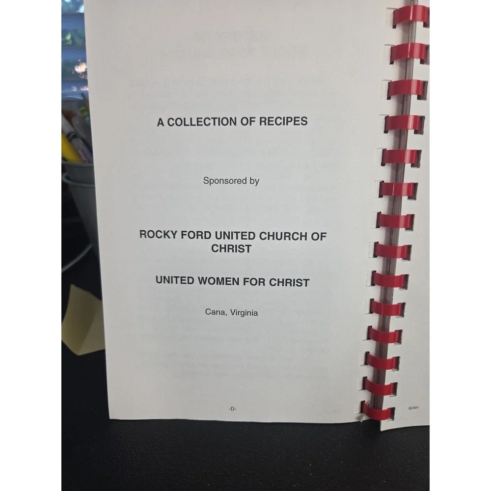 Rocky‎ Ford United Church Of Christ Cookbook Cana, Virginia 1991 Sonker
